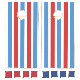 Cornhole Set Red White & Blue Stripe