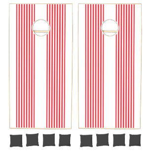 Cornhole Set Red & White Stripe