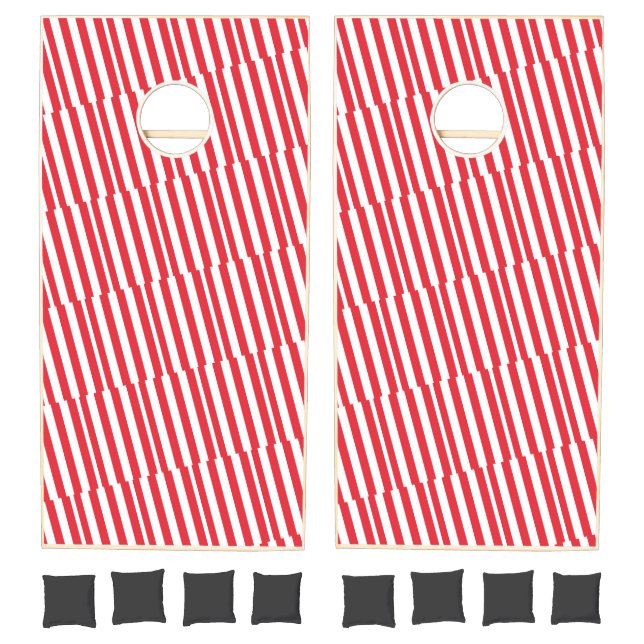 Cornhole Set Red & White Stripe (Set)