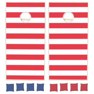 Cornhole Set Red & White Stripe