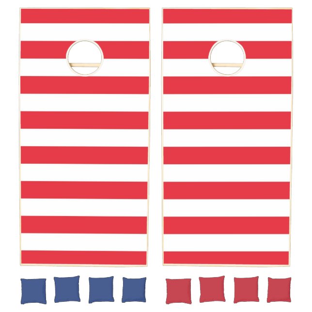 Cornhole Set Red & White Stripe (Set)