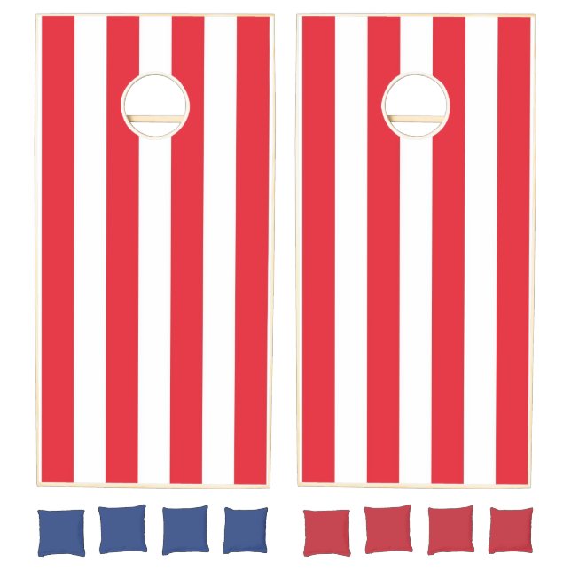Cornhole Set Red & White Stripe (Set)