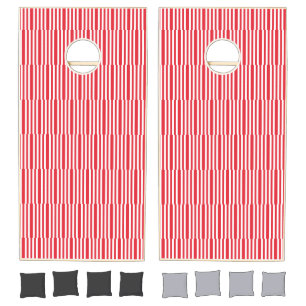 Cornhole Set Red & White Stripe