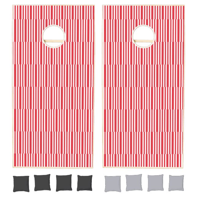 Cornhole Set Red & White Stripe (Set)