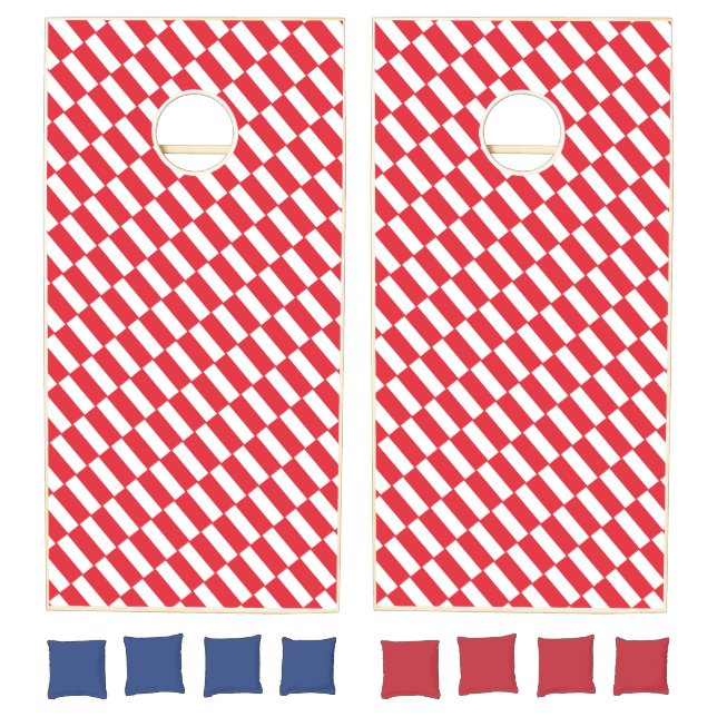 Cornhole Set Red & White Stripe (Set)