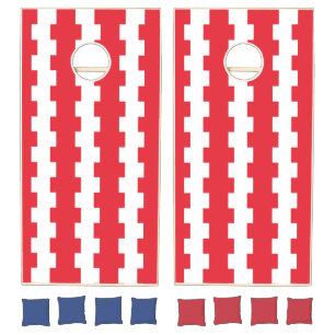 Cornhole Set Red & White Stripe