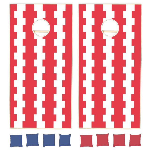 Cornhole Set Red & White Stripe (Set)