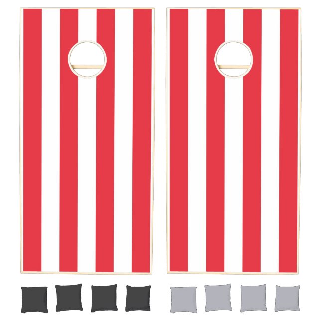 Cornhole Set Red & White Stripe (Set)