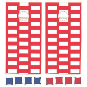 Cornhole Set Red & White Stripe Square 
