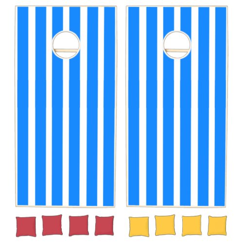 Cornhole Set Rich Blue  White Stripe