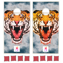 Cornhole Set ROARING TIGER KANJI MOON