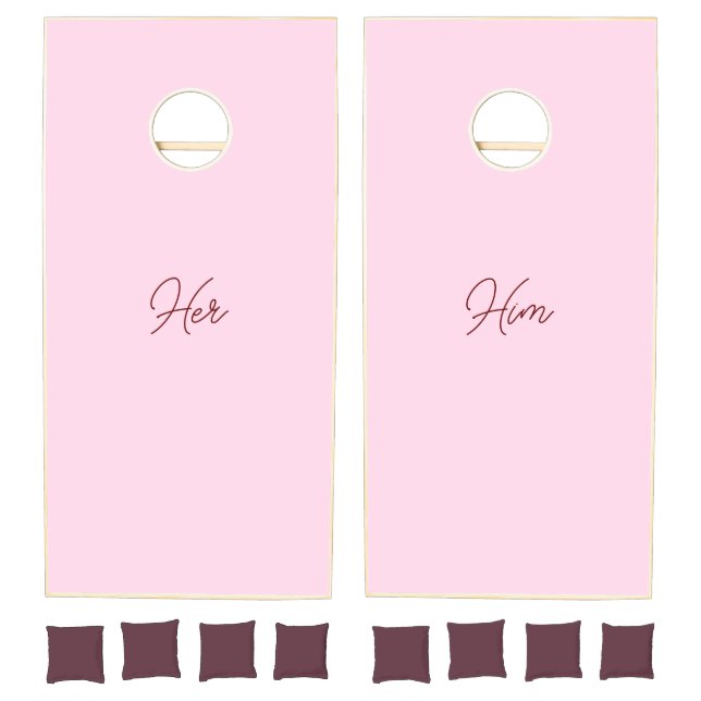 Cornhole Set Soft Baby Pink His Her (Set)