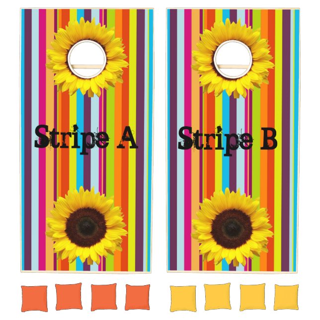 Cornhole Set Stripe Sunflower (Set)