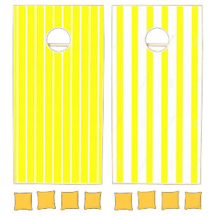 Cornhole Set Stripe Yellow White