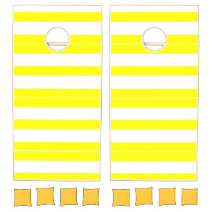 Cornhole Set Stripe Yellow White