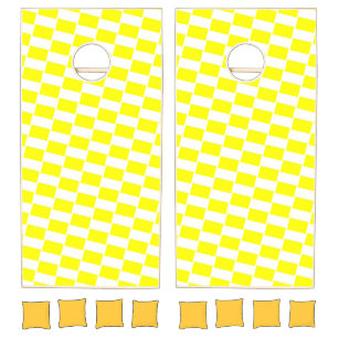 Cornhole Set Stripe Yellow White