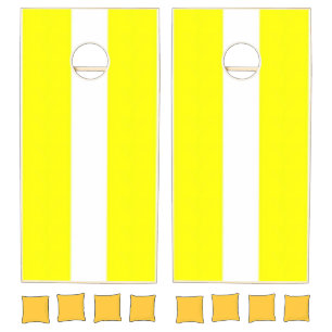 Cornhole Set Stripe Yellow White