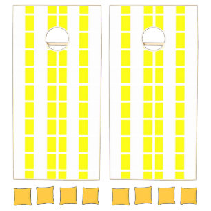 Cornhole Set  Stripe Yellow White