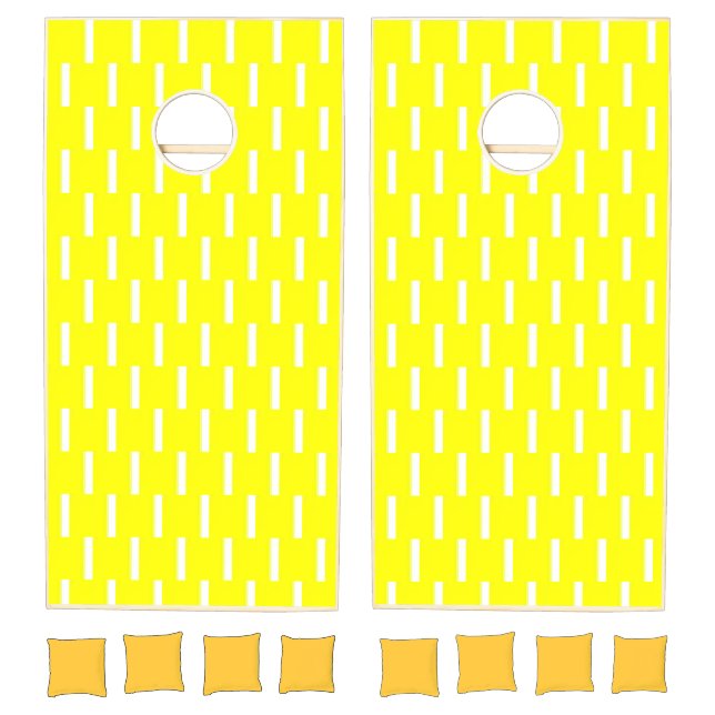 Cornhole Set  Stripe Yellow White (Set)
