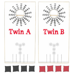 Cornhole Set White Diamonds