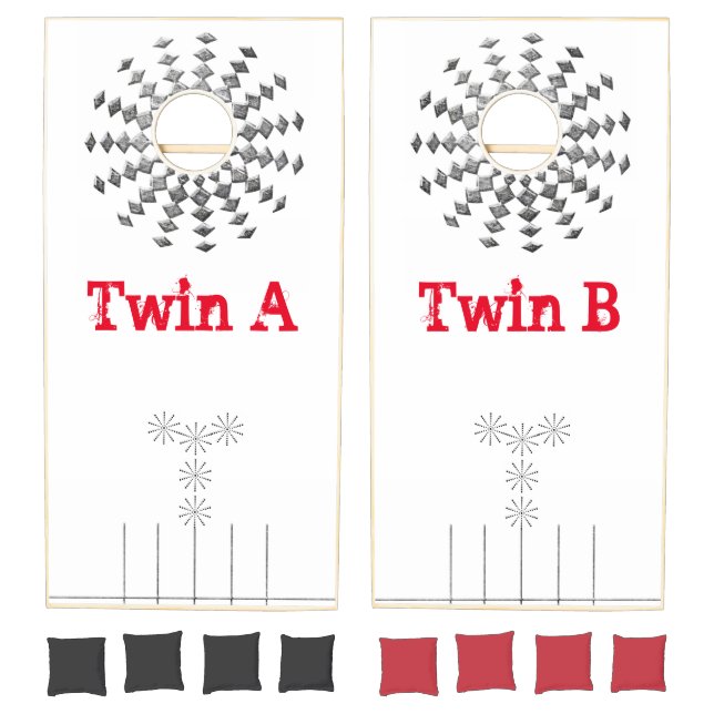 Cornhole Set White Diamonds  (Set)