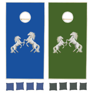 Cornhole Set White Horse Cowboy