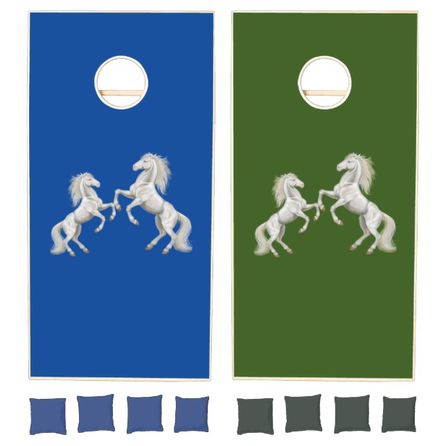 Cornhole Set White Horse Cowboy (Set)