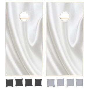 Cornhole Set White Satin