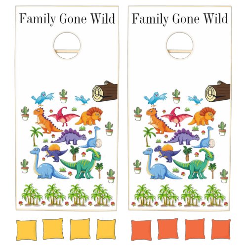Cornhole Set Wildlife Dinosaurs