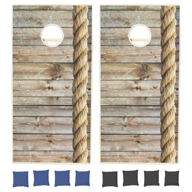 Cornhole Set Wood Rope (Set)