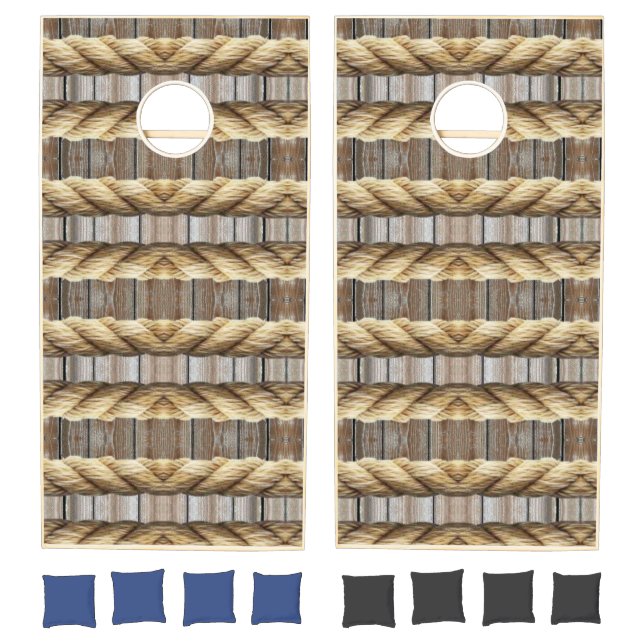 Cornhole Set Wood Rope (Set)