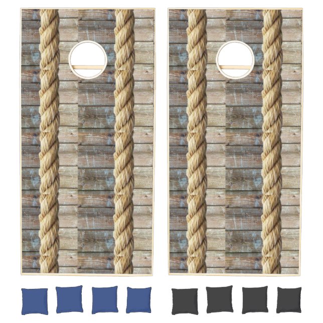 Cornhole Set Wood Rope (Set)