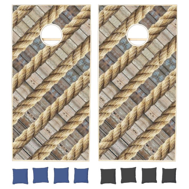 Cornhole Set Wood Rope (Set)