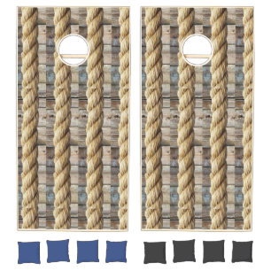 Cornhole Set Wood Rope