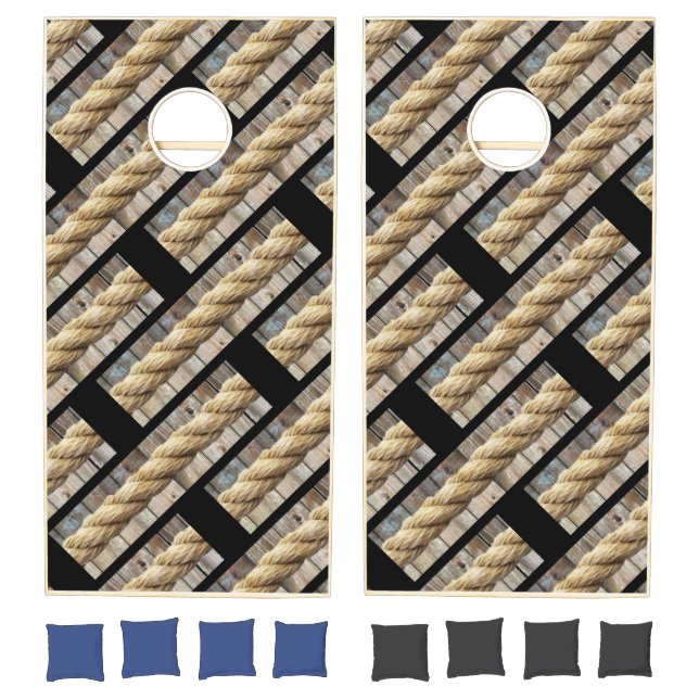Cornhole Set Wood Rope (Set)