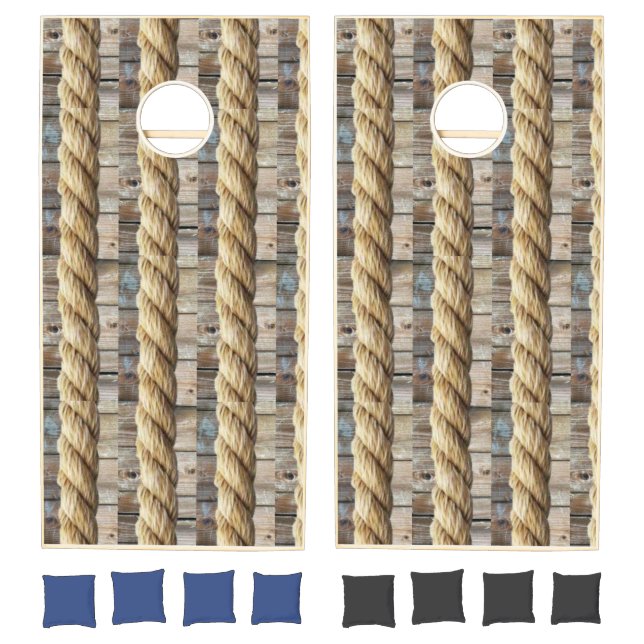 Cornhole Set Wood Rope (Set)