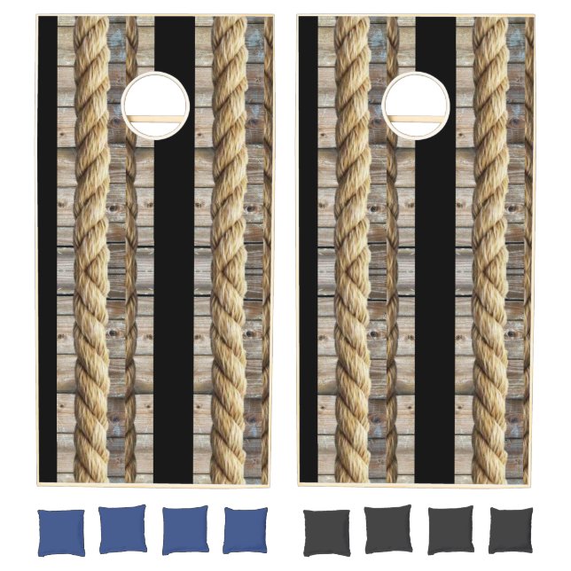 Cornhole Set Wood Rope (Set)