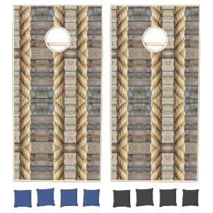 Cornhole Set Wood Rope