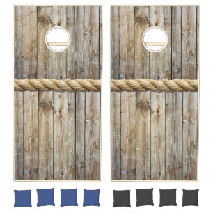Cornhole Set Wood Rope