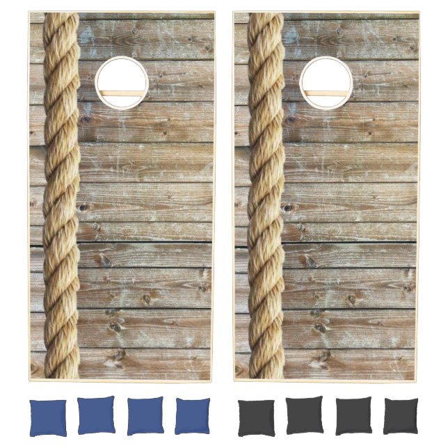 Cornhole Set Wood Rope (Set)
