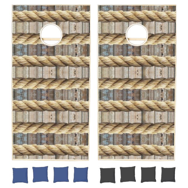Cornhole Set Wood Rope (Set)