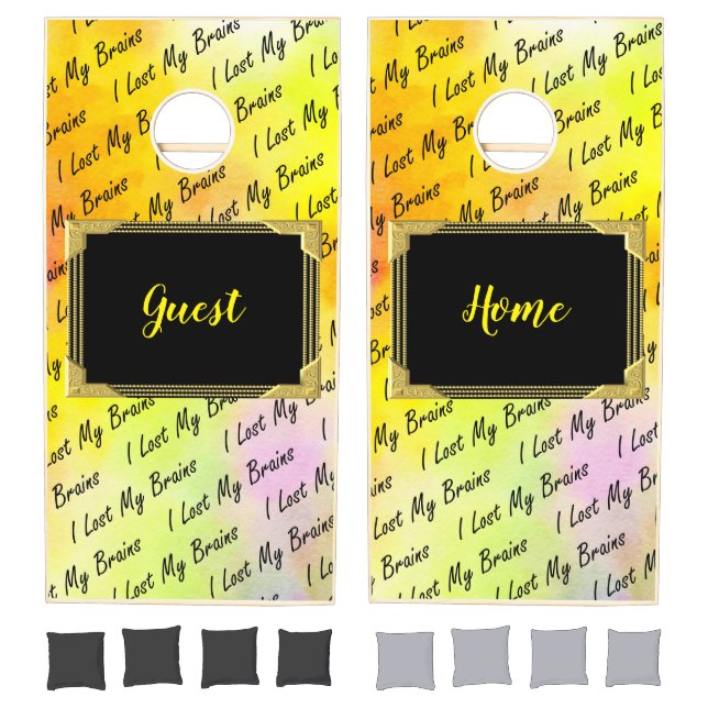 Cornhole Set Yellow Black I Lost My Brains  (Set)