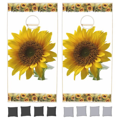 Cornhole Set Yellow Bright Sunflower Floral