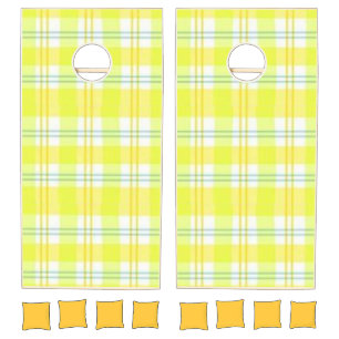 Cornhole Set Yellow & Green Plaid
