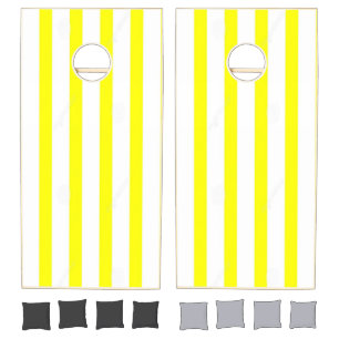 Cornhole Set Yellow & White Stripe