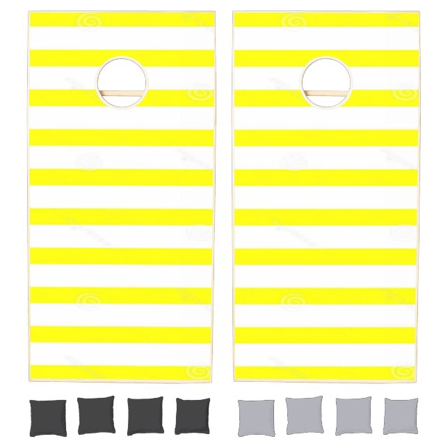 Cornhole Set Yellow & White Stripe (Set)