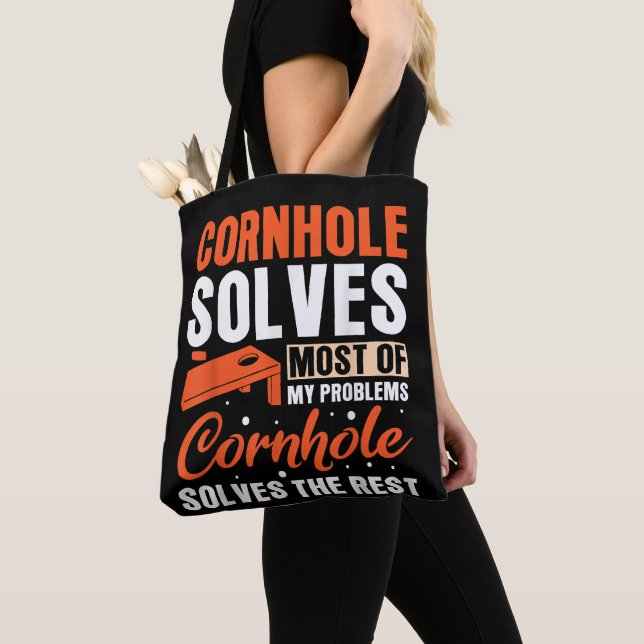 Cornhole solves most of my problems Cornhole  Tote Bag (Close Up)