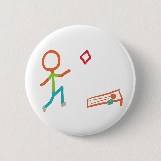 Cornhole Stickman Button (Front)