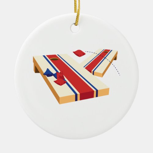 Cornhole Toss Ceramic Ornament