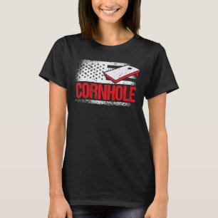 Cornhole Tournament Cornstar Corn Hole Red White T-Shirt